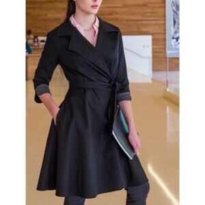 Betabrand XS J'ress Stretch Twill Convertible Wrap Trench Coat Jacket Dress